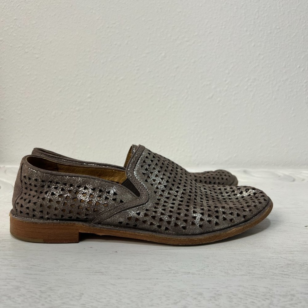Trask Ali Perf Loafer Shoe Gray Silver Metallic Women's size 8M - Picture 4 of 7